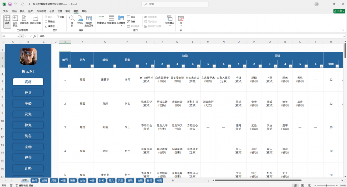 极无双2数据查询表，不定时持续更新